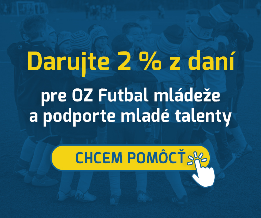  Darujte 2 z daní pre OZ Futbal mládeže a podporte mladé talenty! 